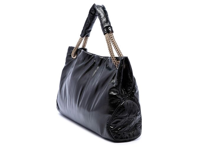 Tote Chanel Black Crinkled Patent Rodeo Drive Nero - vista 2