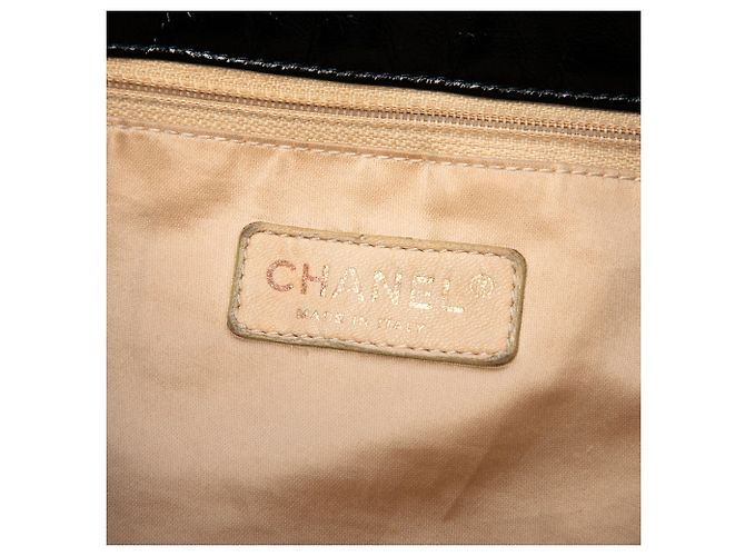 Tote Chanel Black Crinkled Patent Rodeo Drive Nero - vista 5