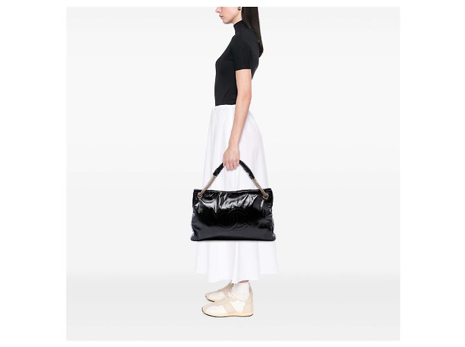 Tote Chanel Black Crinkled Patent Rodeo Drive Nero - vista 6