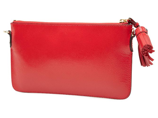 Borsa a tracolla Burberry Red in vernice con nappa Rosso - vista 2