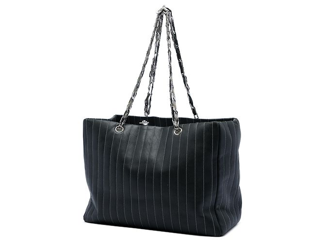 Tote Chanel Black Large Lambskin Vertical Quilted Mademoiselle Negro - vista 2