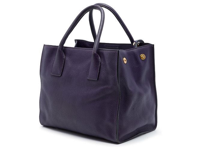Borsa Tote Aperta Convertibile Prada Purple Vitello Daino Porpora - vista 2