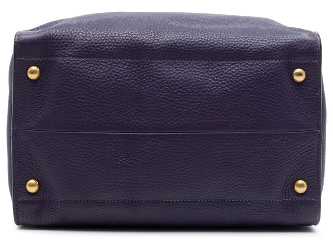 Borsa Tote Aperta Convertibile Prada Purple Vitello Daino Porpora - vista 3