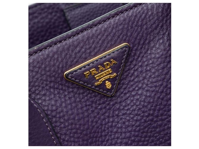 Borsa Tote Aperta Convertibile Prada Purple Vitello Daino Porpora - vista 5