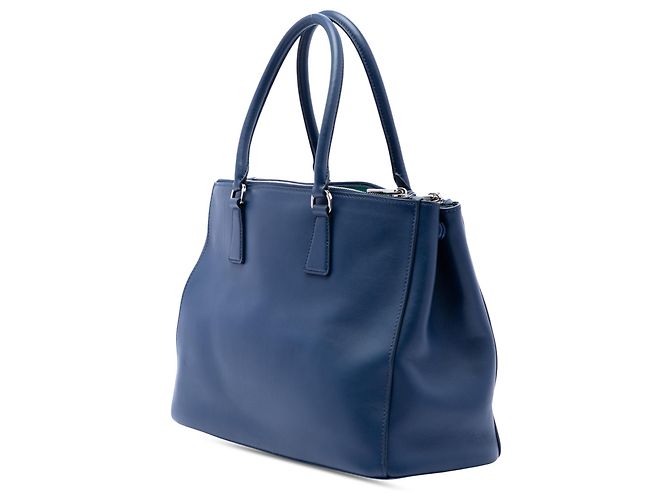 Borsa Tote Prada Blue Medium Soft Calf Galleria Double Zip Blu scuro - vista 2