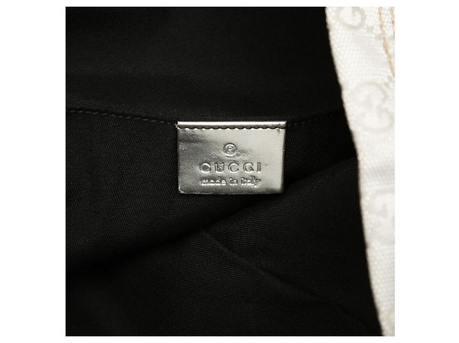 Gucci Tote aus grauem GG Canvas mit Web-Streifen Braun - Ansicht 5