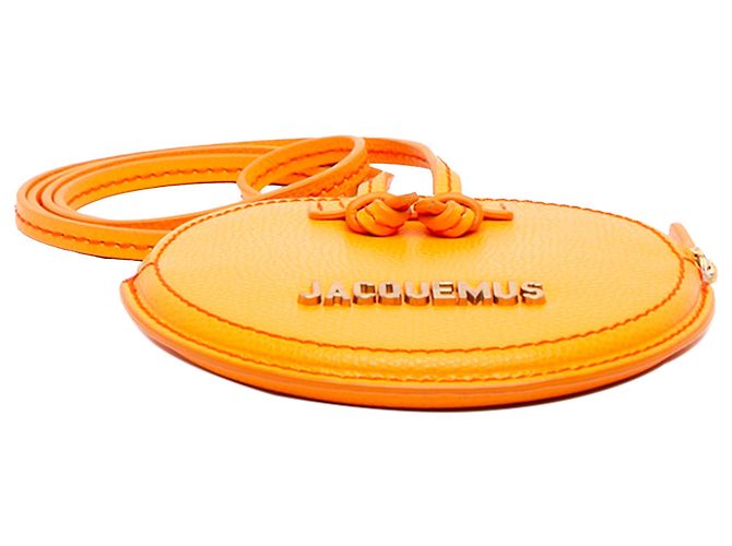 Porta-moedas Le Pitchou em couro laranja Jacquemus com alça - vista 3