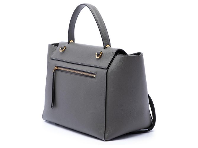 Céline Celine Belt Bag aus grau genarbtem Kalbsleder Mini Braun Anthrazitgrau - Ansicht 2