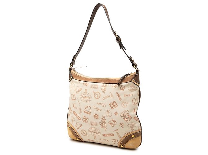 Borsa a tracolla LOEWE in tela con bordi in scamosciato Beige 160th Anniversary - vista 2
