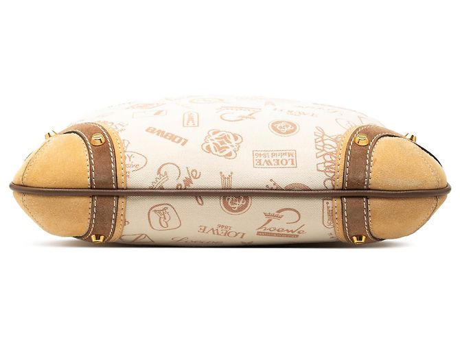 Borsa a tracolla LOEWE in tela con bordi in scamosciato Beige 160th Anniversary - vista 3