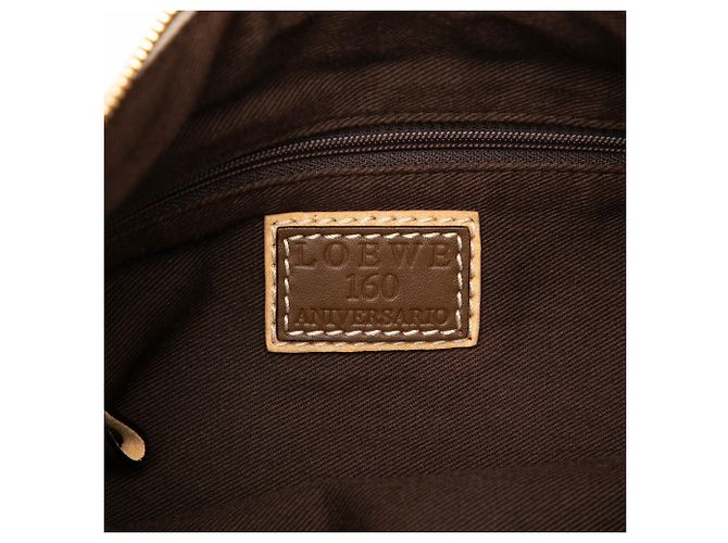 Borsa a tracolla LOEWE in tela con bordi in scamosciato Beige 160th Anniversary - vista 5