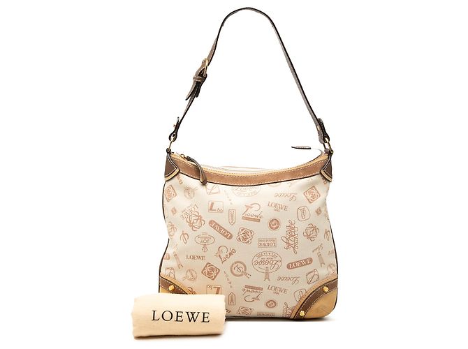 Borsa a tracolla LOEWE in tela con bordi in scamosciato Beige 160th Anniversary - vista 7