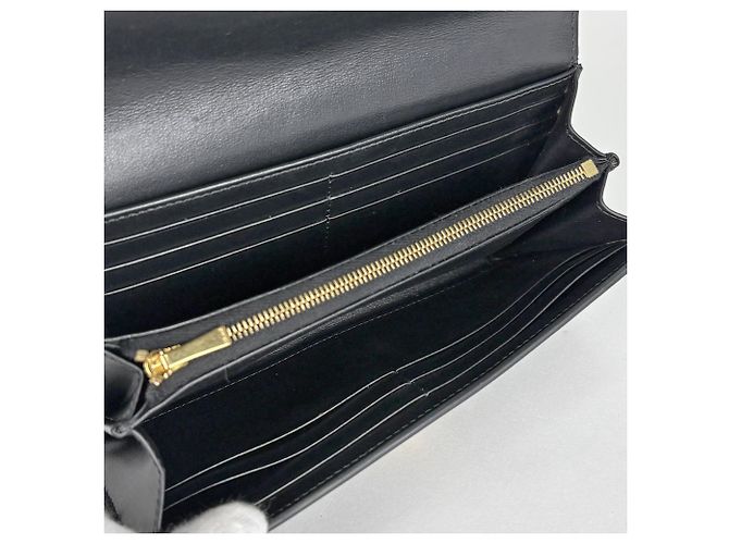 Céline Carteira longa bi-fold de couro preto Celine - vista 6