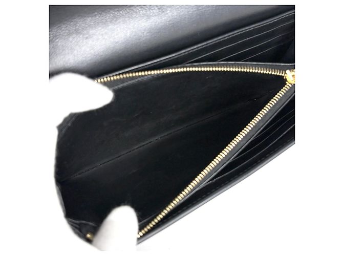 Céline Carteira longa bi-fold de couro preto Celine - vista 7