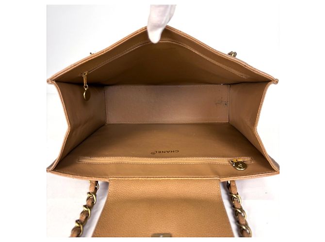 Borsa Tote Chanel Camel in pelle di vitello granulata Cammello - vista 11