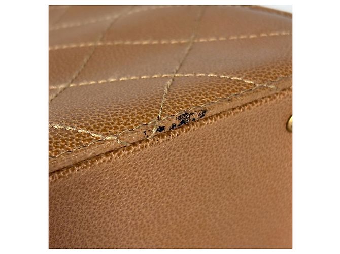 Borsa Tote Chanel Camel in pelle di vitello granulata Cammello - vista 5