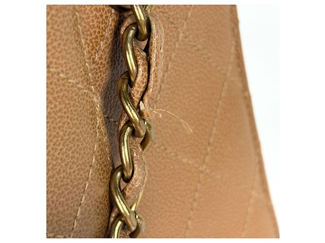 Borsa Tote Chanel Camel in pelle di vitello granulata Cammello - vista 8