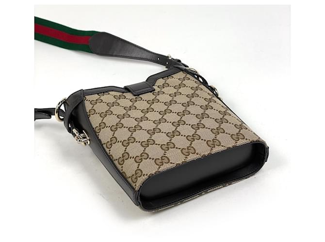 Mini borsa a secchiello a tracolla Gucci Marrone Beige - vista 2