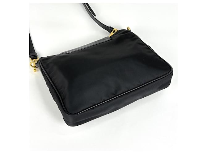 Borsa a tracolla Prada PRADA Logo Plate Nero - vista 2