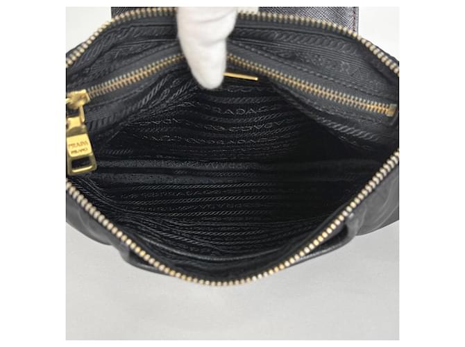 Borsa a tracolla Prada PRADA Logo Plate Nero - vista 9