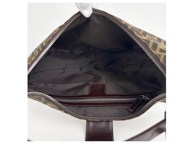Borsa a tracolla Fendi motivo Zucca Marrone - vista 6