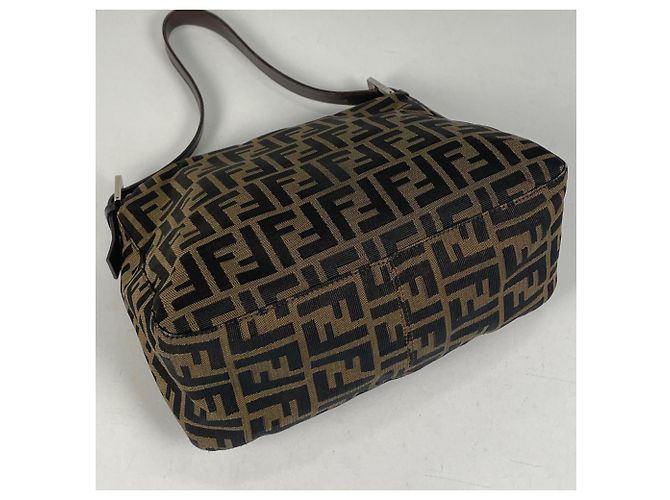Borsa a tracolla Fendi motivo Zucca Marrone - vista 2
