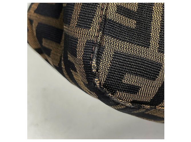 Borsa a tracolla Fendi motivo Zucca Marrone - vista 3