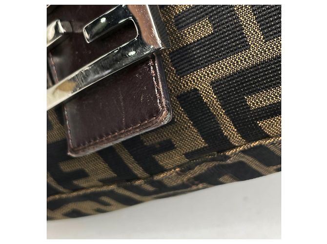 Borsa a tracolla Fendi motivo Zucca Marrone - vista 4