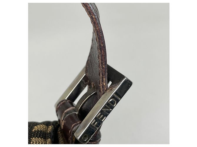 Borsa a tracolla Fendi motivo Zucca Marrone - vista 5