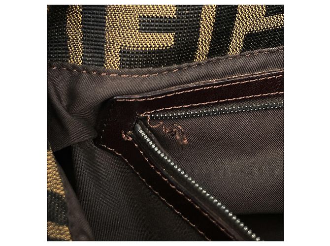 Borsa a tracolla Fendi motivo Zucca Marrone - vista 7