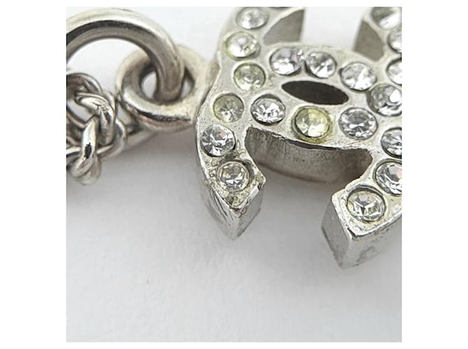 Collana Chanel argentata con strass Argento - vista 4