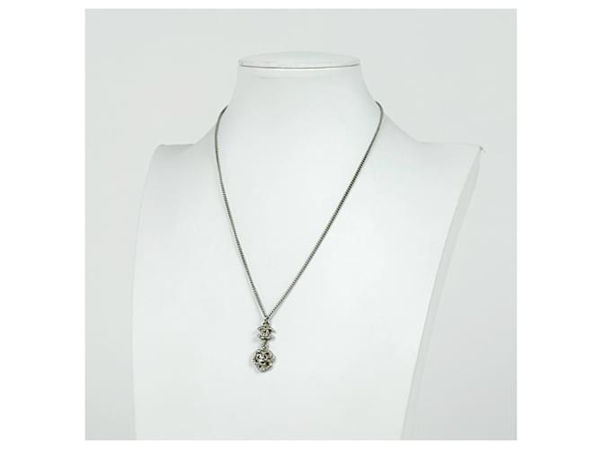 Collana Chanel argentata con strass Argento - vista 6