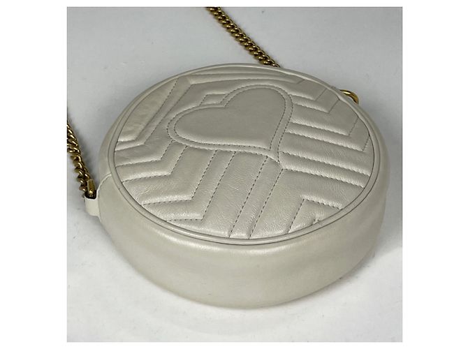 Borsa a tracolla in pelle Gucci GG Marmont Crudo - vista 2