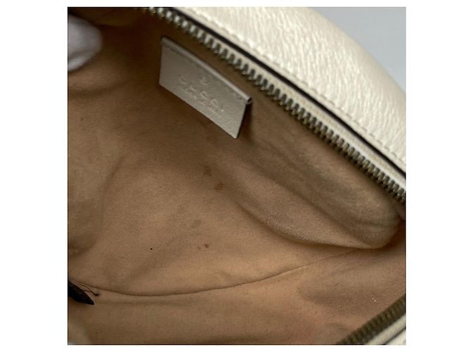 Borsa a tracolla in pelle Gucci GG Marmont Crudo - vista 7