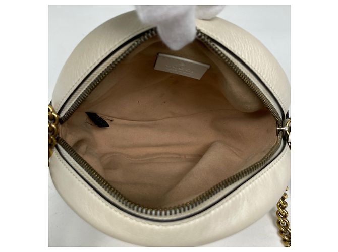 Borsa a tracolla in pelle Gucci GG Marmont Crudo - vista 8