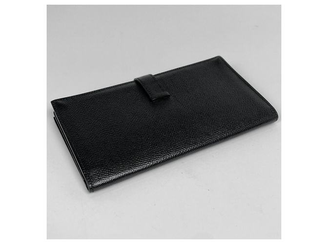 Cartera larga Hermès Bearn Soufflé en Noir Negro - vista 2