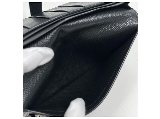 Cartera larga Hermès Bearn Soufflé en Noir Negro - vista 5
