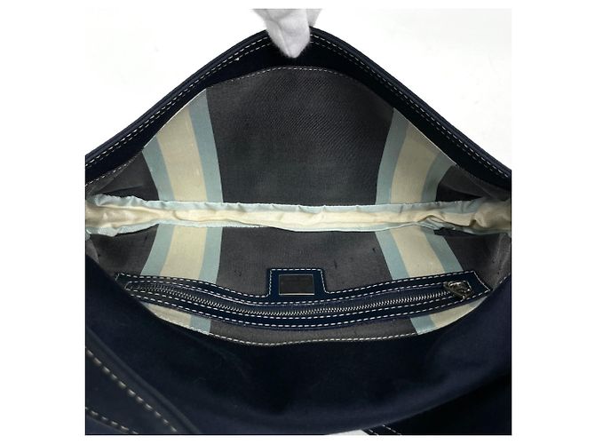 Borsa a tracolla Fendi Zucca Logo Mamma Baguette Blu navy - vista 6