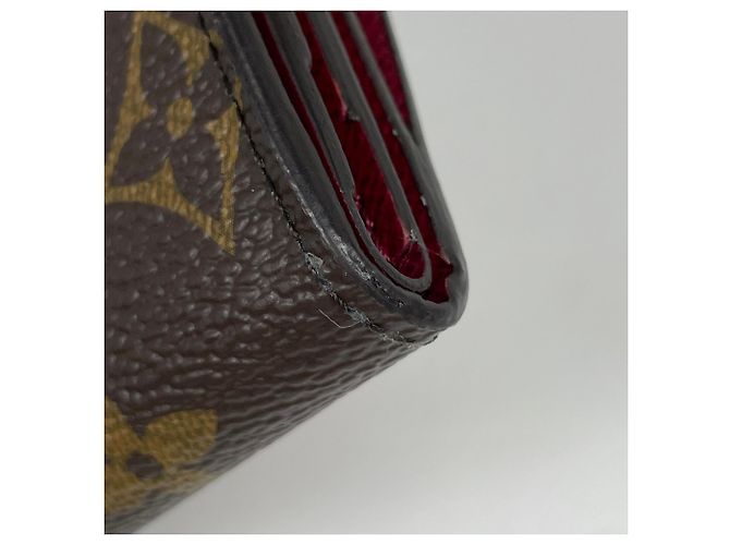 Cartera tríptico Louis Vuitton Portefeuille Zoe Castaño Fucsia - vista 3