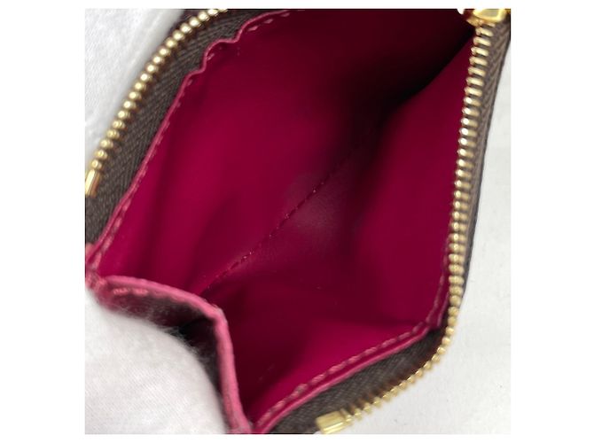 Cartera tríptico Louis Vuitton Portefeuille Zoe Castaño Fucsia - vista 6