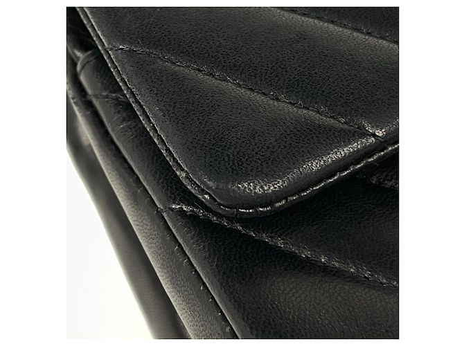 Borsa a tracolla Chanel in pelle nera Nero - vista 4