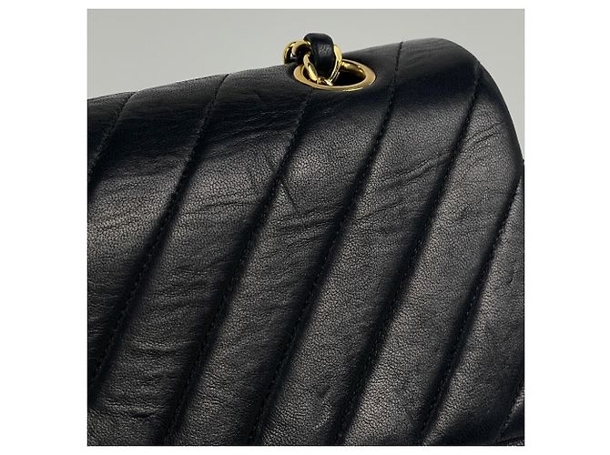 Borsa a tracolla Chanel in pelle nera Nero - vista 5