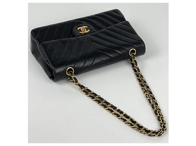 Borsa a tracolla Chanel in pelle nera Nero - vista 7