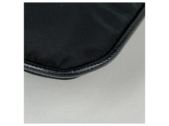 Borsa a tracolla in nylon nero e pelle Prada - vista 3