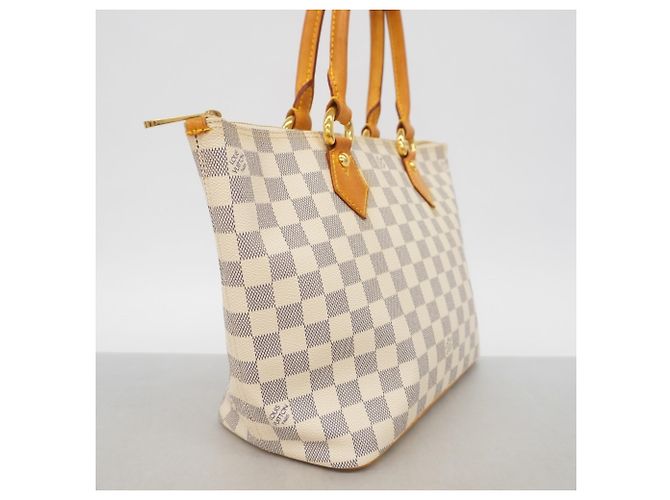 Borsa Tote Louis Vuitton Damier Azur Saleya PM Bianco - vista 2