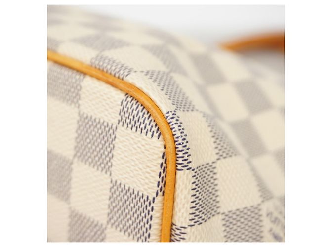 Borsa Tote Louis Vuitton Damier Azur Saleya PM Bianco - vista 6