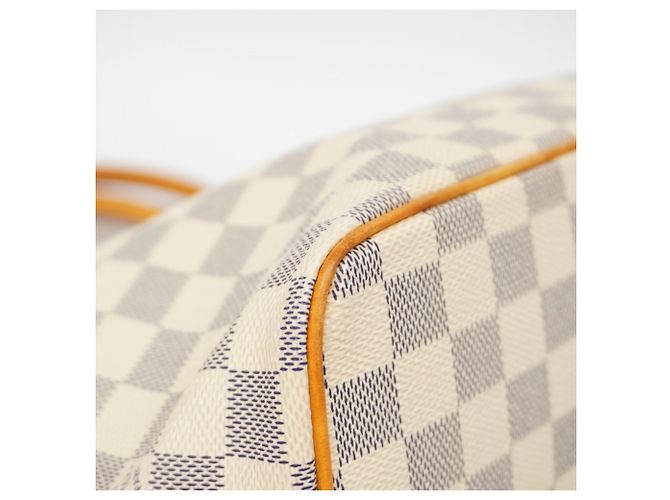 Borsa Tote Louis Vuitton Damier Azur Saleya PM Bianco - vista 7
