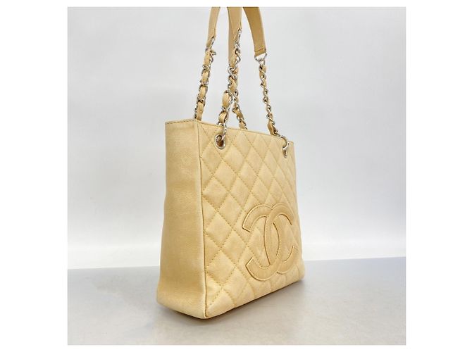 Borsa Tote Chanel Matelassé Chain Beige - vista 2