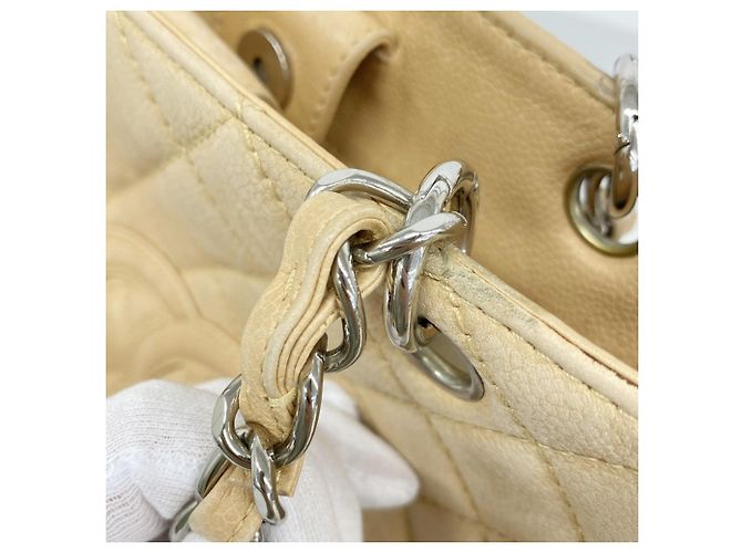 Borsa Tote Chanel Matelassé Chain Beige - vista 8