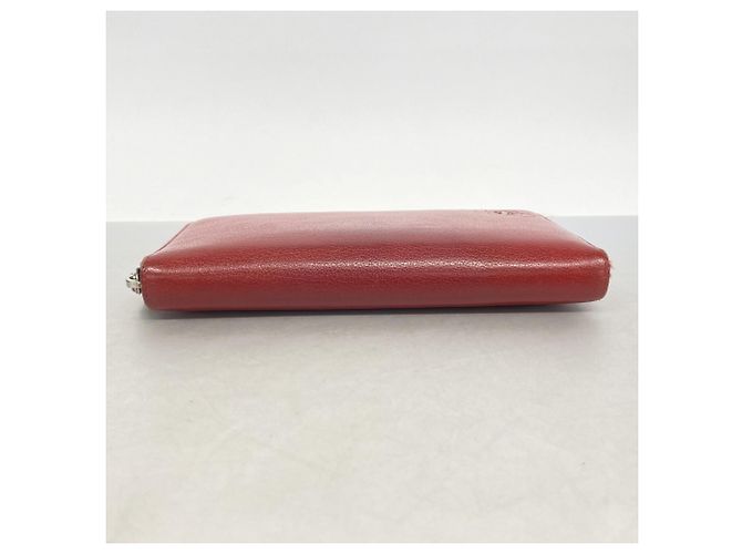 Chanel Red Leather Long Wallet - view 2